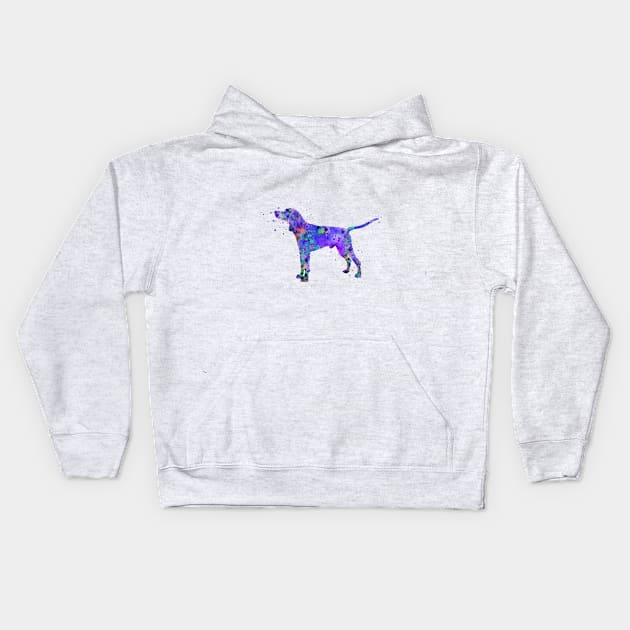 American English coonhound Kids Hoodie by RosaliArt